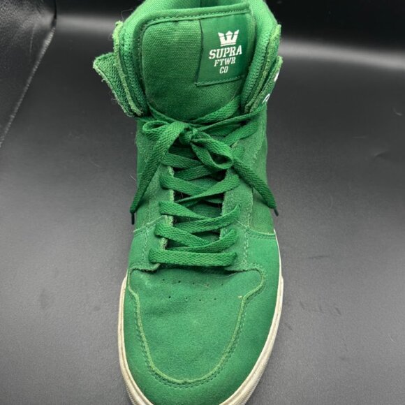 Supra Vaider High Top Men’s Green Suede Skate Shoes - Picture 3 of 4